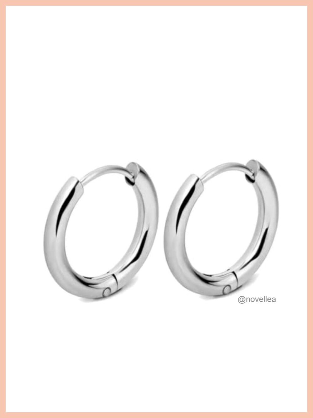 8mm Gold Huggie Hoop Earrings Hypoallergenic Stainless Steel Clicker Closure